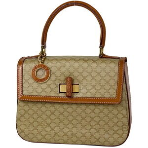 Celine Macadam Handbag Shoulder Bag Beige Brown